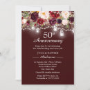 Search for rustic wedding anniversary invitations Burgundy