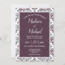 Search for plum and silver wedding invitations Damask