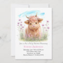 Search for cow baby girl shower invitations Watercolor