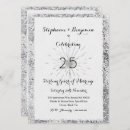 Search for 25th silver anniversary invitations Glitter
