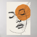 Search for abstract woman face posters One line drawing