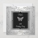 Search for 25th silver birthday invitations Black