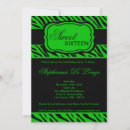 Search for zebra print birthday invitations Green