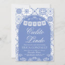 Search for papel picado baby shower invitations Dusty blue