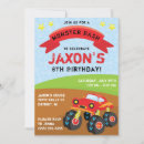 Search for monster truck birthday invitations Red