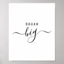 Search for dream big quotes posters Black and white