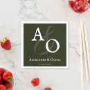 Search for emerald green napkins Bride and groom