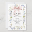 Search for pink blue flowers baby shower invitations Floral