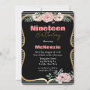 Search for girls 19th birthday invitations Nineteen