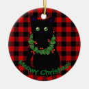 Search for black cat christmas tree decorations Meowy