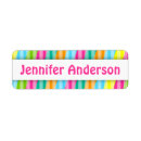 Search for rainbow stripes return address labels Girly