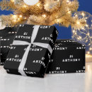Search for name wrapping paper Black and white