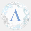 Search for monogrammed snowflake stickers White