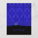 Search for royal blue and black wedding invitations Damask