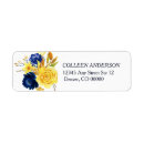 Search for navy and yellow return address labels Floral