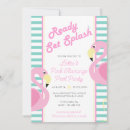 Search for girls pool party invitations Flamingo