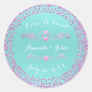 Search for glitter save the date stickers Pink