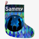 Search for nativity christmas stockings Blue
