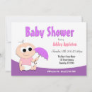 Search for purple umbrella baby shower invitations Cute
