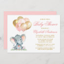 Search for baby elephant invitations Gold glitter