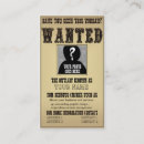 Search for wanted business cards Western