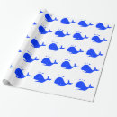 Search for whales wrapping paper Blue
