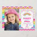 Search for rainbow colors birthday invitations Girl