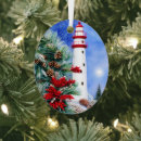 Search for snowy christmas tree decorations Red