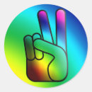 Search for peace sign hand stickers Retro