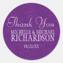 Search for purple glitter wedding stickers Thank you