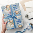 Search for teddy bear birthday wrapping paper Blue