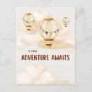 Search for adventure awaits postcards Hot air balloon