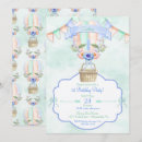 Search for blue hot air balloon birthday invitations Boy