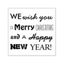 Search for merry christmas happy new year rubber stamps Typography