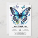 Search for blue butterfly birthday invitations Boy