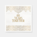 Search for 60th anniversary wedding napkins Gold