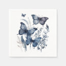 Search for white butterfly napkins Blue and white