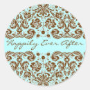 Search for blue damask wedding stickers Brown