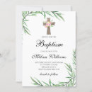 Search for watercolor flowers christening invitations Greenery