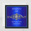 Search for blue 21st birthday invitations Black