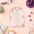 Search for floral 90th birthday invitations Stylish