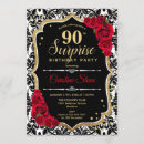 Search for black gold red birthday invitations Glam