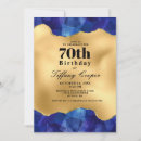 Search for blue and gold 70th birthday invitations Chic