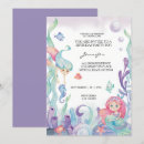 Search for mermaid 1st birthday invitations Underwater