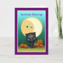 Search for for kids on halloween cards Black cat
