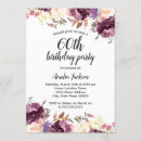 Search for watercolor 60th birthday invitations Floral