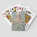 Search for octopus playing cards Underwater