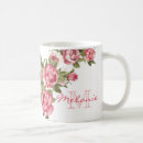 Search for watercolor floral pattern mugs Pink flowers