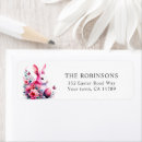Search for cute easter bunny and eggs return address labels Pink