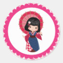 Search for japanese kokeshi doll stickers Pink